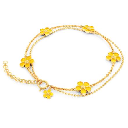 Armbånd i forgylt sølv med smørblomst. LIV - 750509 Armbånd i forgylt sølv med smørblomst. LIV - 750509