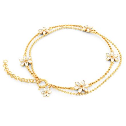 Armbånd i forgylt sølv med hvitveis. LIV - 750403 Armbånd i forgylt sølv med hvitveis. LIV - 750403