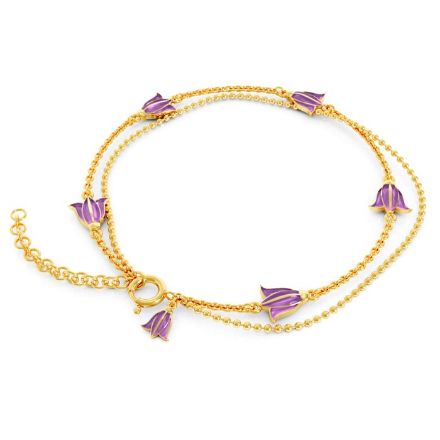 Armbånd i forgylt sølv med blåklokke. LIV - 750218 Armbånd i forgylt sølv med blåklokke. LIV - 750218