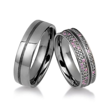 Gifteringer  med carbon, diam. 0.908 ct, 6 mm. Carbon stars - 4806527 Gifteringer  med carbon, diam. 0.908 ct, 6 mm. Carbon stars - 4806527