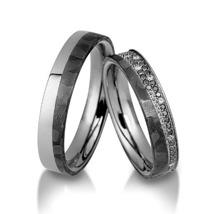 Gifteringer  med carbon, diam. 0.484 ct, 4.5 mm. Carbon stars - 4806525 Gifteringer  med carbon, diam. 0.484 ct, 4.5 mm. Carbon stars - 4806525