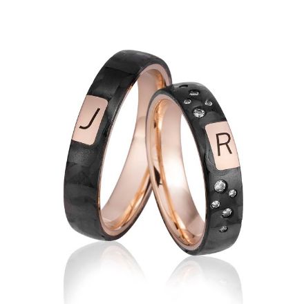 Gifteringer med carbon, diam. 0.083 ct, 4.5 mm. Carbon - 4806519 Gifteringer med carbon, diam. 0.083 ct, 4.5 mm. Carbon - 4806519