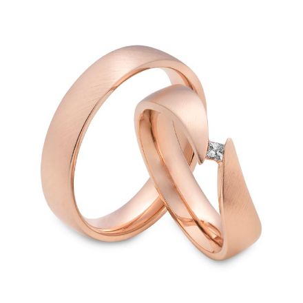 Gifteringer i nøttefarget gull 18 kt, 5 mm. PRINZESSIN - 4806673 Gifteringer i nøttefarget gull 18 kt, 5 mm. PRINZESSIN - 4806673