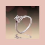 Diamantring i hvitt gull med princess cut 0,30 ct W-Si - 227637