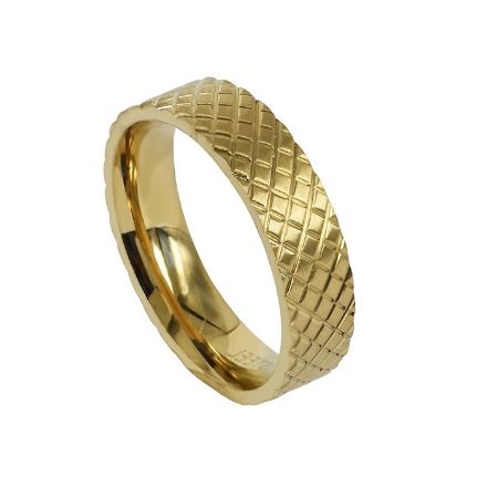 Herrering i forgylt stål, Plex - 368046 Herrering i forgylt stål, Plex - 368046