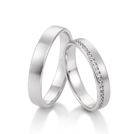 Gifteringer fra Breuning i hvitt gull 14 kt, 4 mm. LOUNGE - 4805183 Gifteringer fra Breuning i hvitt gull 14 kt, 4 mm. LOUNGE - 4805183