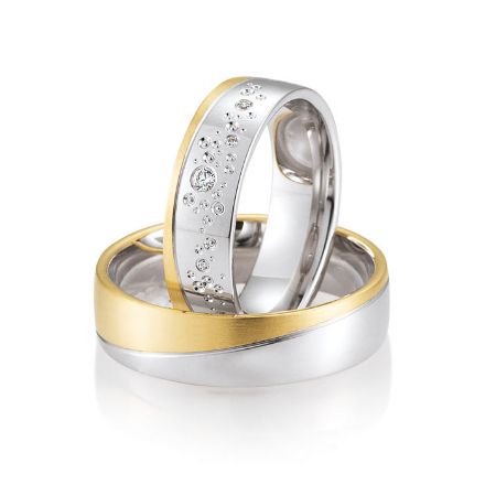 Gifteringer i gult & hvitt gull 14 kt, 6 mm. LOOP - 4830043 Gifteringer i gult & hvitt gull 14 kt, 6 mm. LOOP - 4830043