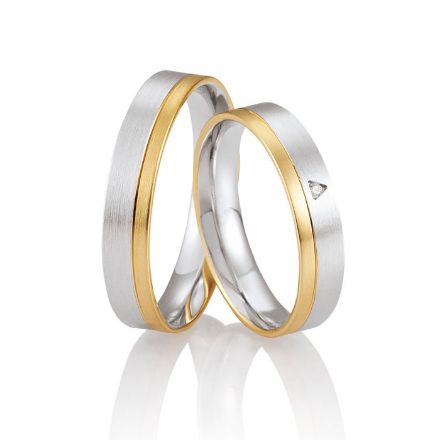 Gifteringer i hvitt & gult gull 14 kt, 4.5 mm. LOOP - 4830033 Gifteringer i hvitt & gult gull 14 kt, 4.5 mm. LOOP - 4830033