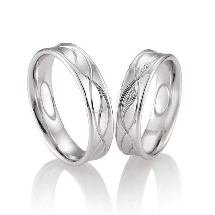 Gifteringer i hvitt gull 14 kt, 5.5 mm. LOOP - 4830031 Gifteringer i hvitt gull 14 kt, 5.5 mm. LOOP - 4830031