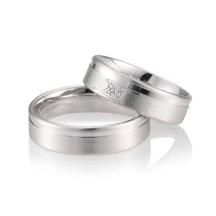 Gifteringer i hvitt gull 14 kt, 6 mm. LOOP - 4830027 Gifteringer i hvitt gull 14 kt, 6 mm. LOOP - 4830027