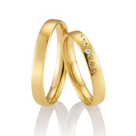 Gifteringer i gult gull 14 kt, 3.5 mm. LOOP - 4830001 Gifteringer i gult gull 14 kt, 3.5 mm. LOOP - 4830001