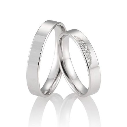 Gifteringer i hvitt gull 14 kt, 4 mm. LOOP - 4830017 Gifteringer i hvitt gull 14 kt, 4 mm. LOOP - 4830017