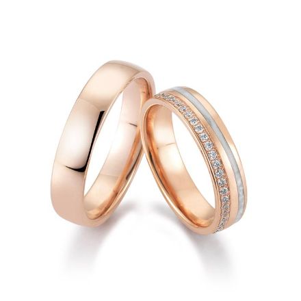 Gifteringer i rødt gull 14 kt, 5 mm. JANOU - 4806557 Gifteringer i rødt gull 14 kt, 5 mm. JANOU - 4806557