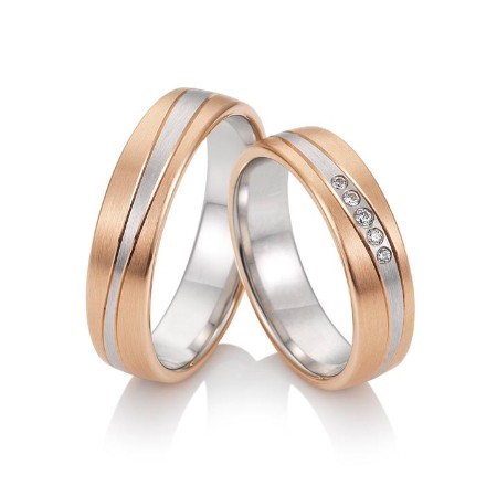 Gifteringer fra Breuning hvitt og rødt gull 14 kt, diam. 0.047 ct, 5.5 mm. Joy 2 - 4804519 Gifteringer fra Breuning hvitt og rødt gull 14 kt, diam. 0.047 ct, 5.5 mm. Joy 2 - 4804519