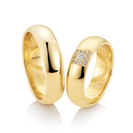 Gifteringer fra Breuning gult gull 14 kt, diam. 0.106 ct, 6 mm. Joy 2 - 4804523 Gifteringer fra Breuning gult gull 14 kt, diam. 0.106 ct, 6 mm. Joy 2 - 4804523