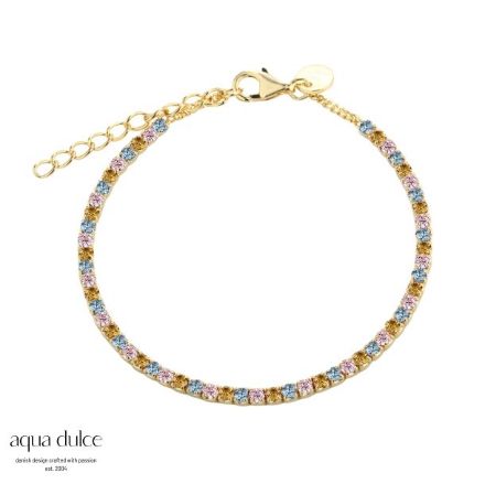 Armbånd i forgyldt sølv. PASTEL LOVE TENNIS - 5312 Armbånd i forgyldt sølv. PASTEL LOVE TENNIS - 5312