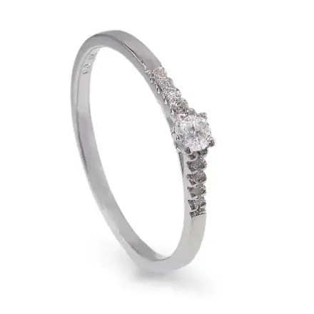 Diamantring i hvitt gull, 0.10 ct W-Si - BUR537850hv Diamantring i hvitt gull, 0.10 ct W-Si - BUR537850hv