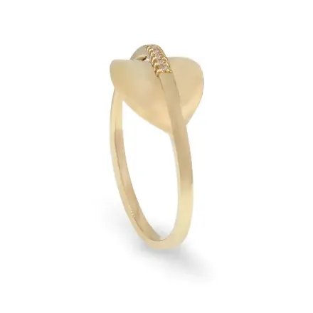 Diamantring i 14kt gult gull med 0,025 ct W-Si - Bur537868 Diamantring i 14kt gult gull med 0,025 ct W-Si - Bur537868