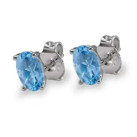 Gulløredobber med SKY BLUE TOPAS - BUR797000 Gulløredobber med SKY BLUE TOPAS - BUR797000