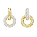 Swarovski øredobber Dextera hoop Asymmetrical design, Interlocking loop, gult - 5668818
