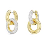 Swarovski øredobber Dextera hoop Asymmetrical design, Interlocking loop, gult - 5668818