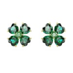 Swarovski øredobber Idyllia stud Clover, gult - 5666236