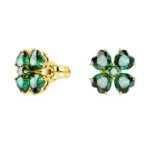 Swarovski øredobber Idyllia stud Clover, gult - 5666236