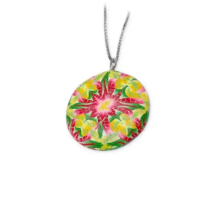 Smykke Jule Poinsettia, 33x33 mm, håndlaget - 240823 Smykke Jule Poinsettia, 33x33 mm, håndlaget - 240823