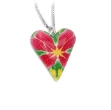 Hjertesmykke Poinsettia & stjerner 23x26 mm, håndlaget - 240832
