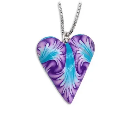 Hjertesmykke Begonia, 23x26 mm, håndlaget - 240835 Hjertesmykke Begonia, 23x26 mm, håndlaget - 240835