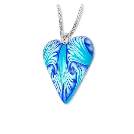 Hjertesmykke Polemonium, 25x23mm, håndlaget - 280207488 Hjertesmykke Polemonium, 25x23mm, håndlaget - 280207488