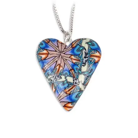 Hjertesmykke Eustoma, 23x27mm, håndlaget - 240837 Hjertesmykke Eustoma, 23x27mm, håndlaget - 240837