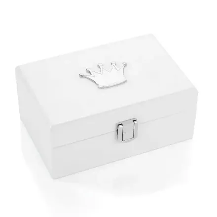 Smykkeskrin i tre, med tinnkrone - 3495 Smykkeskrin i tre, med tinnkrone - 3495