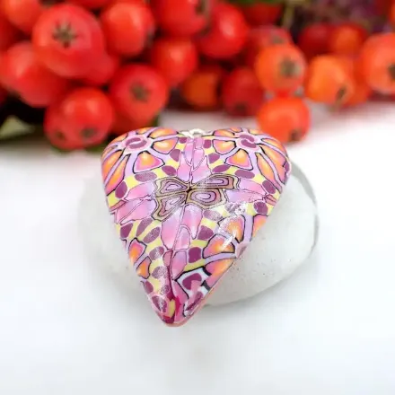 Hjertesmykke Sommerfugl, 23x25mm, håndlaget - 240846 Hjertesmykke Sommerfugl, 23x25mm, håndlaget - 240846