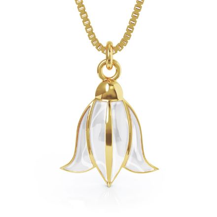 Smykke i forgylt sølv Hvit blåklokke. LIV - 860203 Smykke i forgylt sølv Hvit blåklokke. LIV - 860203