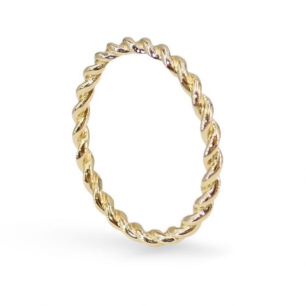 Gullring i 14kt gult gull,  vridd mønster - 50012790050 Gullring i 14kt gult gull,  vridd mønster - 50012790050