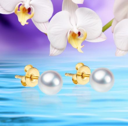 Perleøredobber med Akoya perler 6,5-7 mm lås i 14 kt gull - coc3000195 Perleøredobber med Akoya perler 6,5-7 mm lås i 14 kt gull - coc3000195