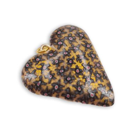 Hjertesmykke Nattblomster, 23x25mm, håndlagdet - 240847 Hjertesmykke Nattblomster, 23x25mm, håndlagdet - 240847