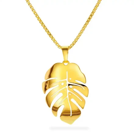 Smykke Monstéra Blad i gult gull 14kt, bredde 21 mm - 52360 Smykke Monstéra Blad i gult gull 14kt, bredde 21 mm - 52360