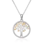 Smykke Livets tre i sølv forgylt - 3009342