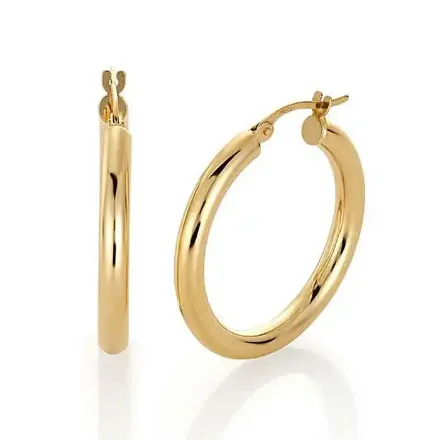 Øreringer i gult gull 14 kt, 3 mm, høyde 20 mm - 47268 Øreringer i gult gull 14 kt, 3 mm, høyde 20 mm - 47268