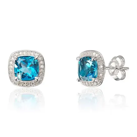 Gulløredobber med London Blue Topas - 47391 Gulløredobber med London Blue Topas - 47391