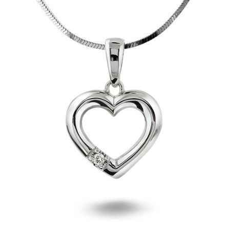 Diamanthjerte i hvitt gull med 0,03 ct W-Si-742103 Diamanthjerte i hvitt gull med 0,03 ct W-Si-742103