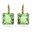 Swarovski øredobber Millenia drop Square cut, Green, Gold-tone plated - 5636564