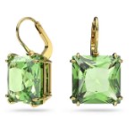 Swarovski øredobber Millenia drop Square cut, Green, Gold-tone plated - 5636564