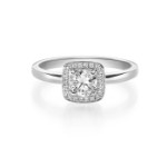 Diamantring med 0.59 ct, hvitt gull 18 kt - 159150hvg