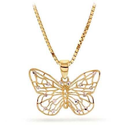 Gullsmykke Sommerfugl med zirkonia stener - 52668 Gullsmykke Sommerfugl med zirkonia stener - 52668