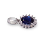 Diamantsmykke i gull med 0,16 ct W-Si & safir - BUR271304 