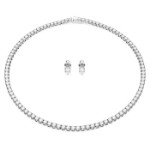 Swarovski smykkesett Matrix Tennis set Round cut, White, Rhodium plated - 5647730