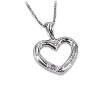 Diamanthjerte i hvitt gull med 0,03 ct W-Si - COC0034230 Diamanthjerte i hvitt gull med 0,03 ct W-Si - COC0034230